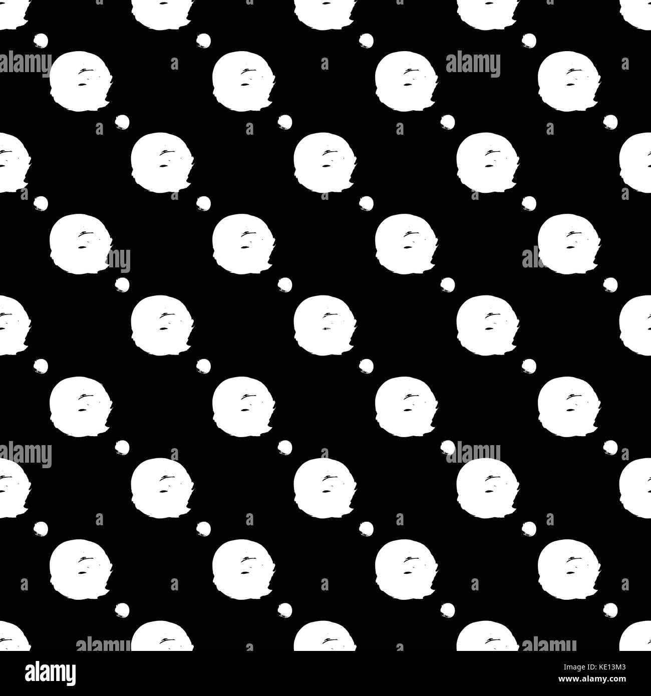 Seamless black and white pattern with abstract circles Stock Vector ...