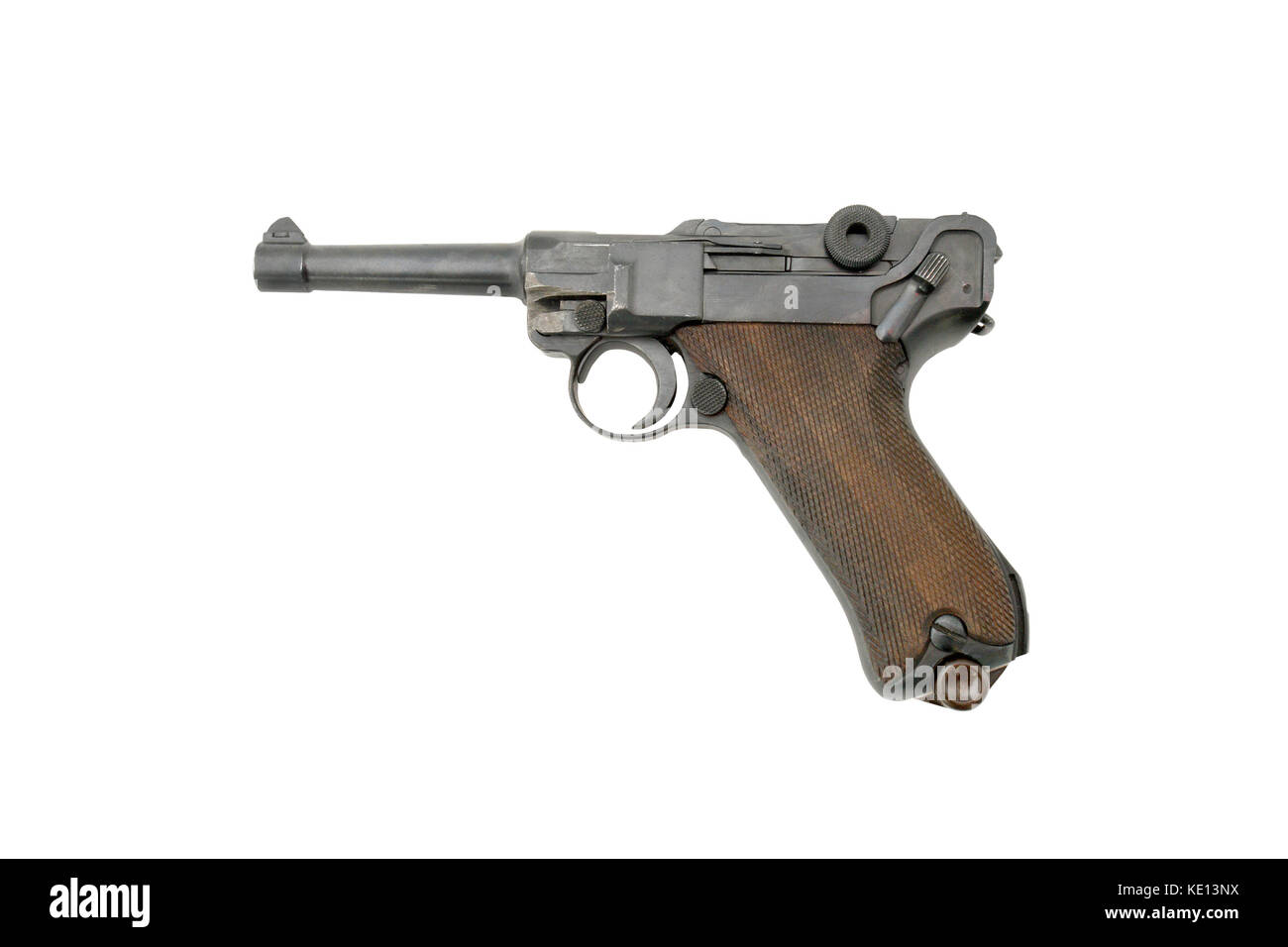 German pistole (Pistol Parabellum). Official P.08. Name from the Latin: si vis pacem, para bellum, meaning if you want peace, prepare for war. Very po Stock Photo