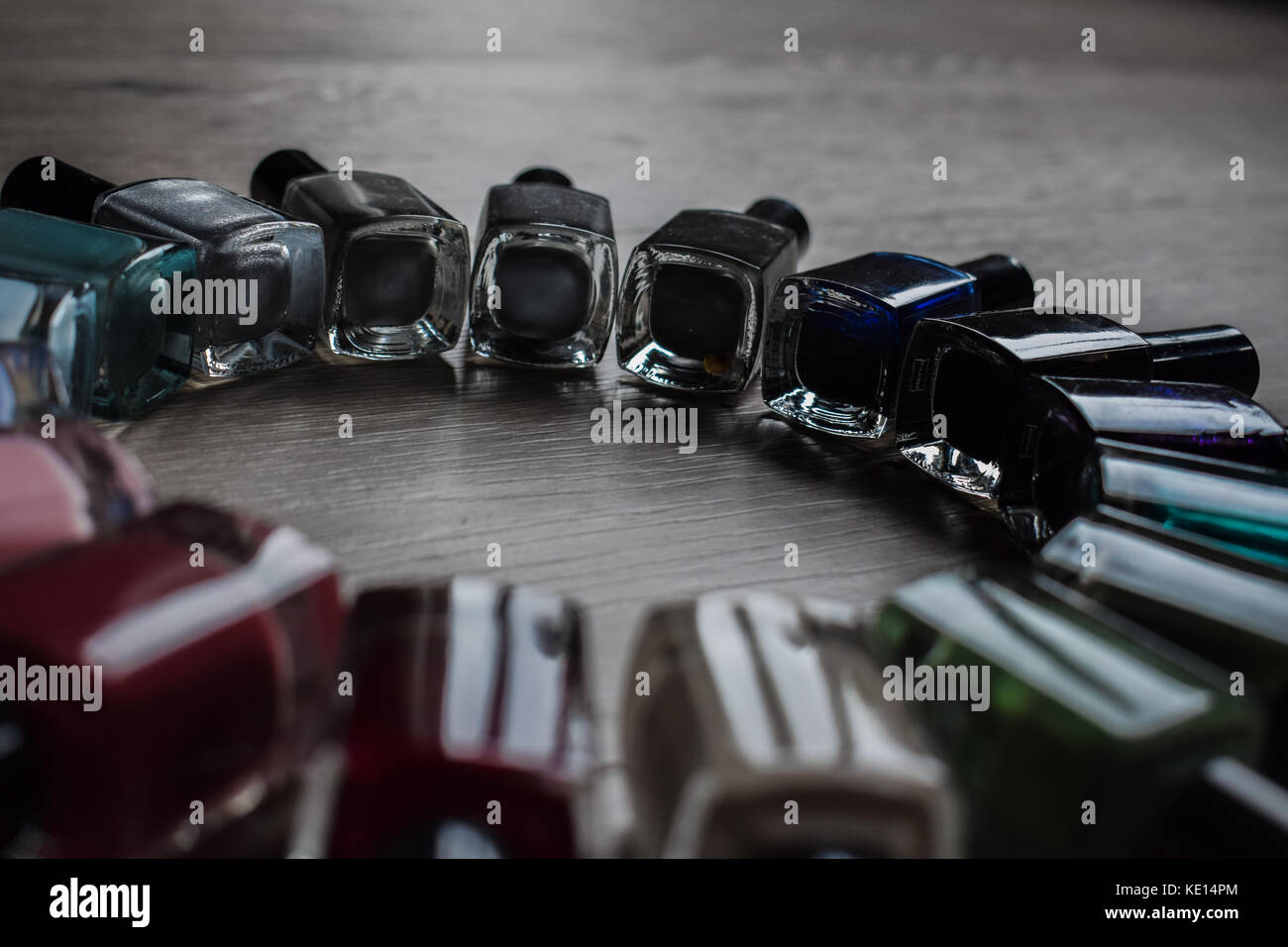 nail polish bottles background Stock Photo - Alamy