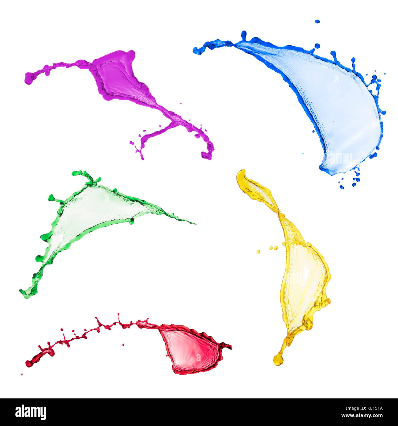 splendid collection of color splashes over white background Stock Photo ...