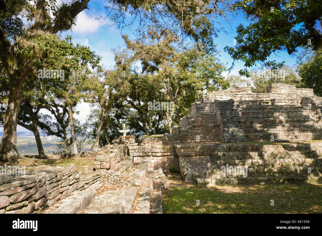 Pyramids at the archaeological site of Tenam Puente near the town of ...