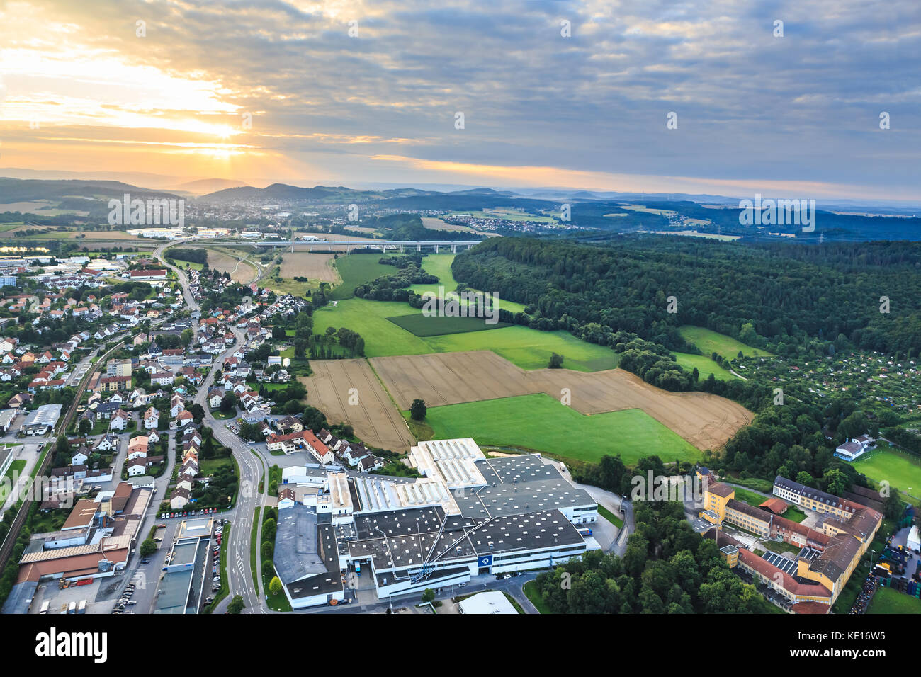 Air view of Coburg town, Bavaria, Germany Stock Photo