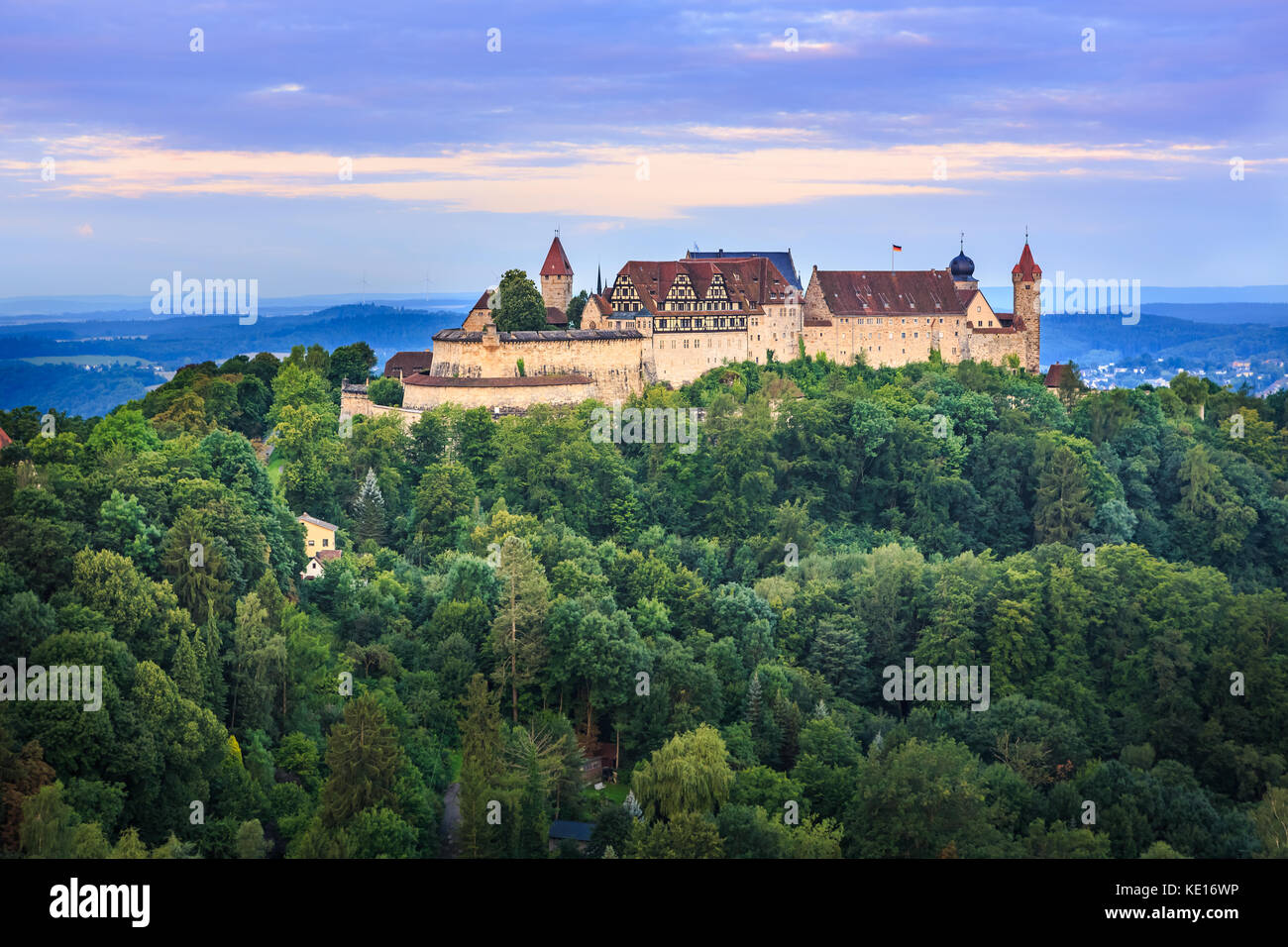 Air view of Veste fortress in Coburg, Bavaria, Germany Stock Photo