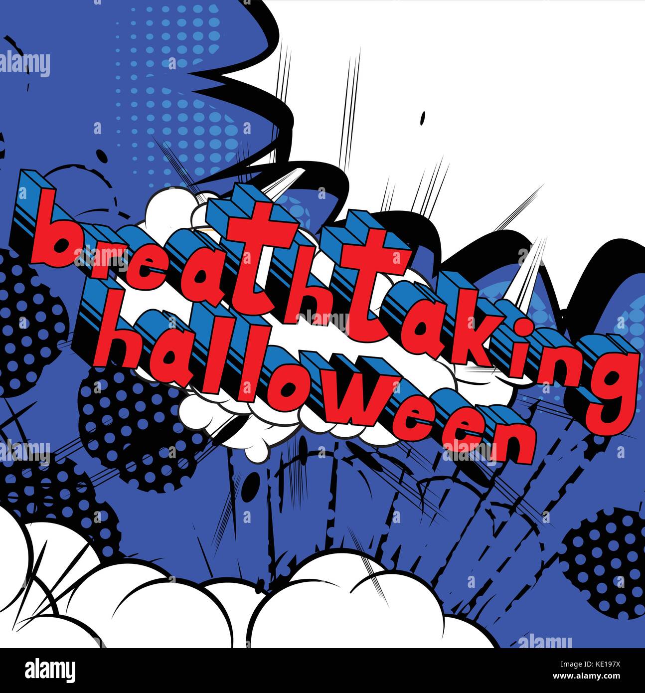 Breathtaking Halloween Comic book style word on abstract background