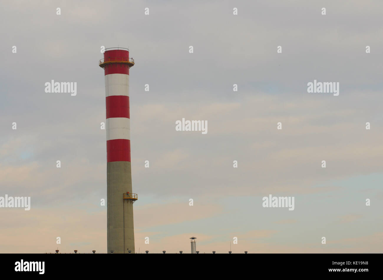 Factory chimney in the sky horizontal photo Stock Photo