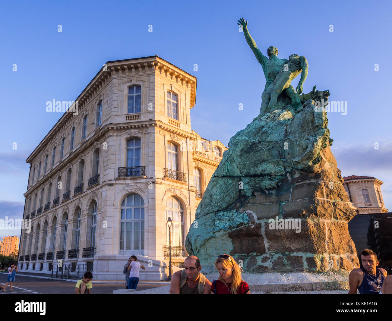 MARSEILLE, FRANCE - AUGUST 07, 2017: Sailors Monument and Palais du Pharo in Marseille, France. Stock Photo