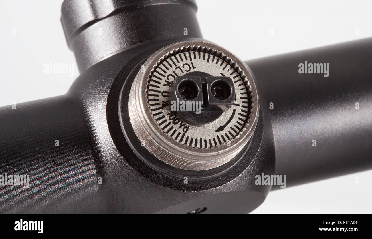 Knob used to adjust windage on a rifle scope Stock Photo Alamy