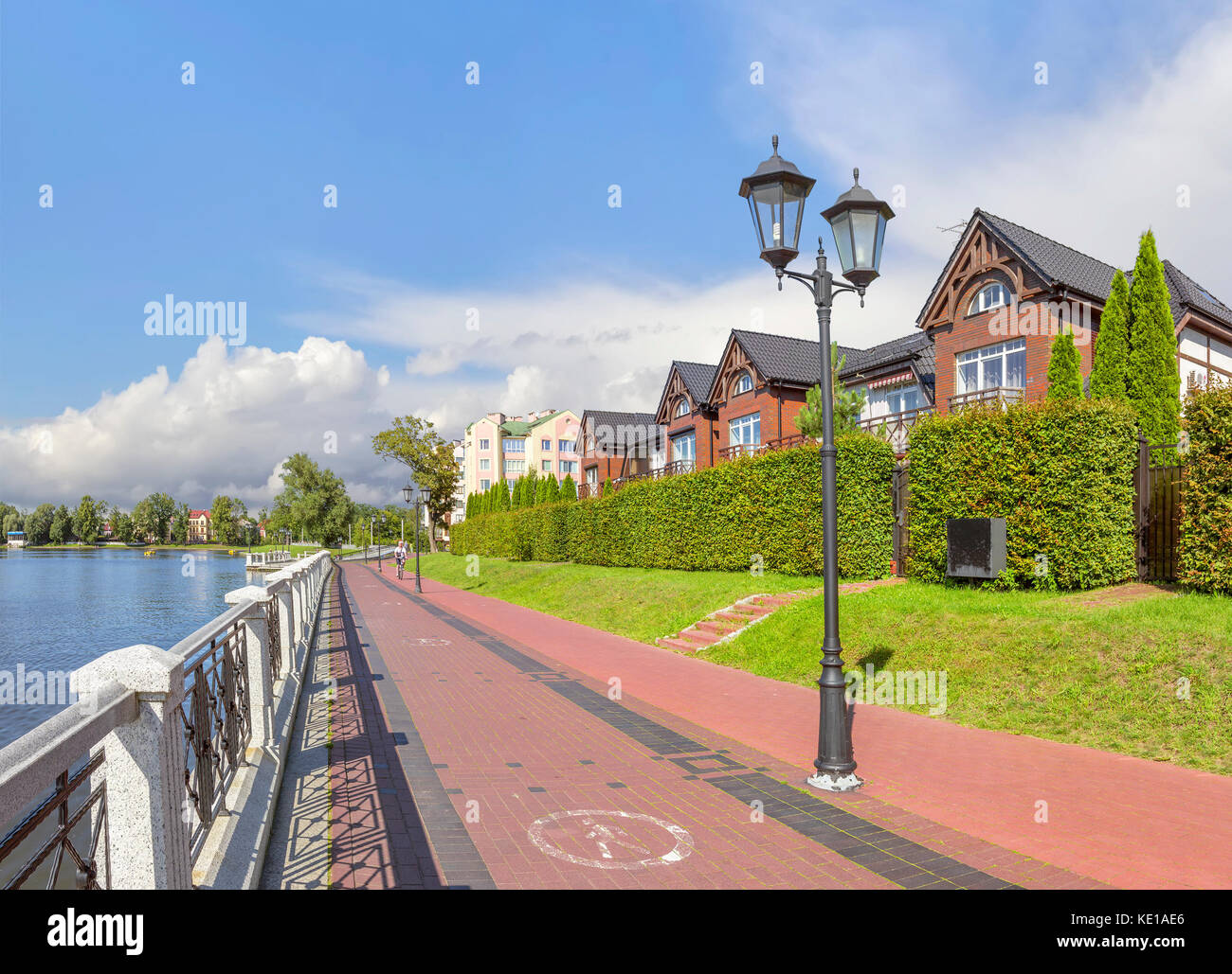 The embankment of the Upper Pond. Kaliningrad, Russia Stock Photo