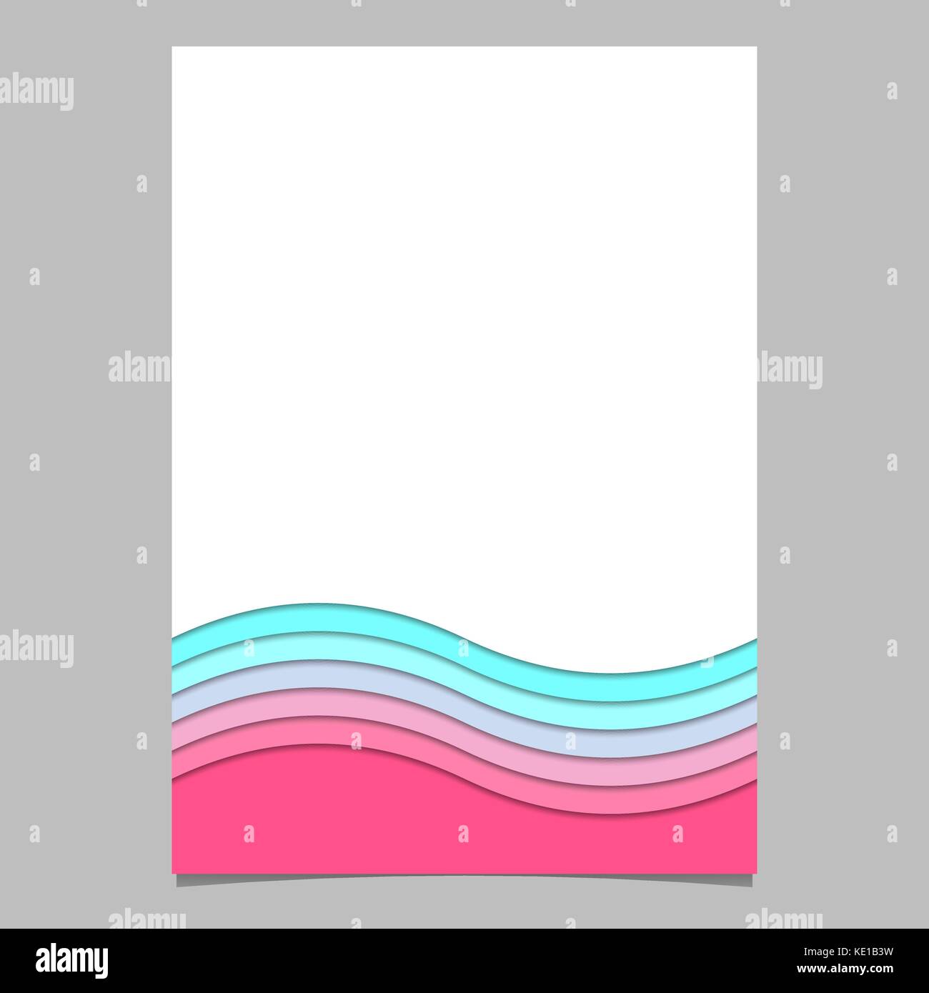 Blank page template from curved layers vector stationery design with 