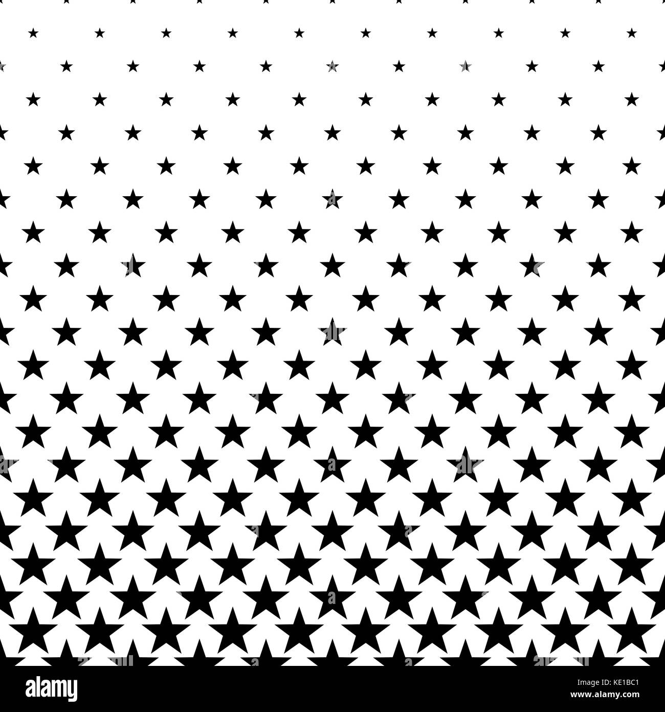 Monochrome star pattern - abstract vector background design from geometrical shapes Stock Vector