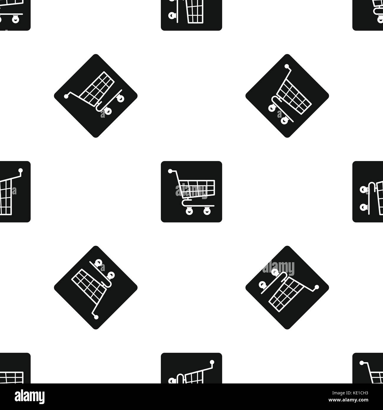 Shopping cart pattern seamless black Stock Vector Image & Art Alamy