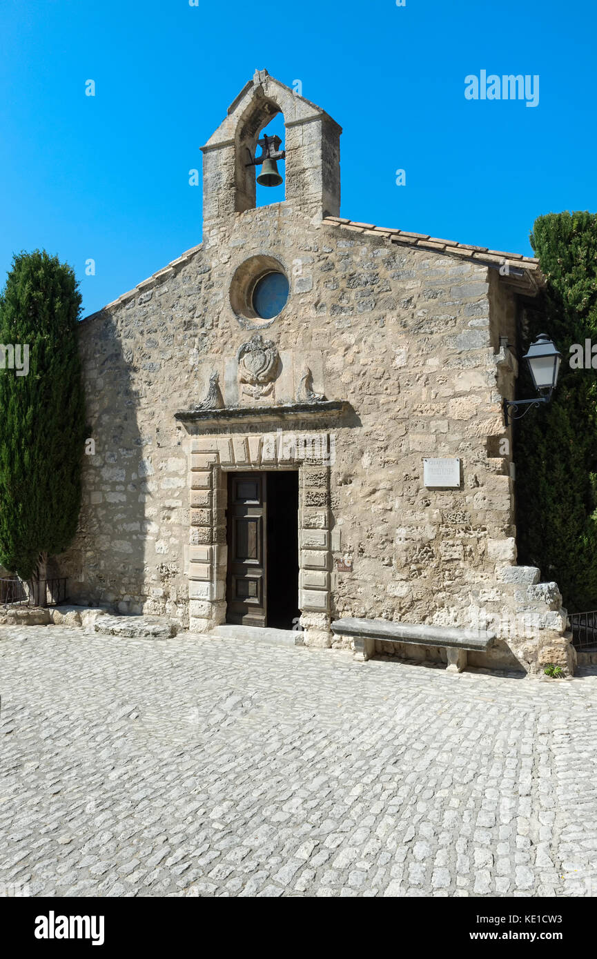 Penitents chapel, Medieval village of Les Baux de Provence, Bouches du Rhone, Provence Alpes Cote d’Azur region, France Stock Photo