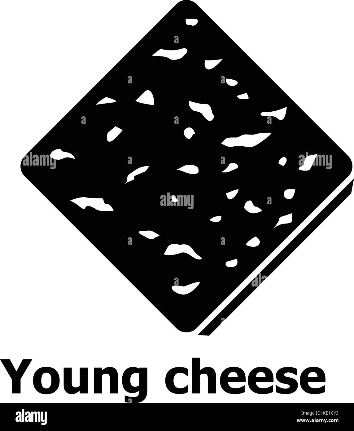 Young cheese icon, simple black style Stock Vector