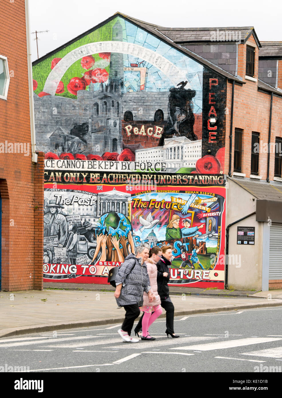 Peace Mural in Newtownards Road, East Belfast 3 Stock Photo