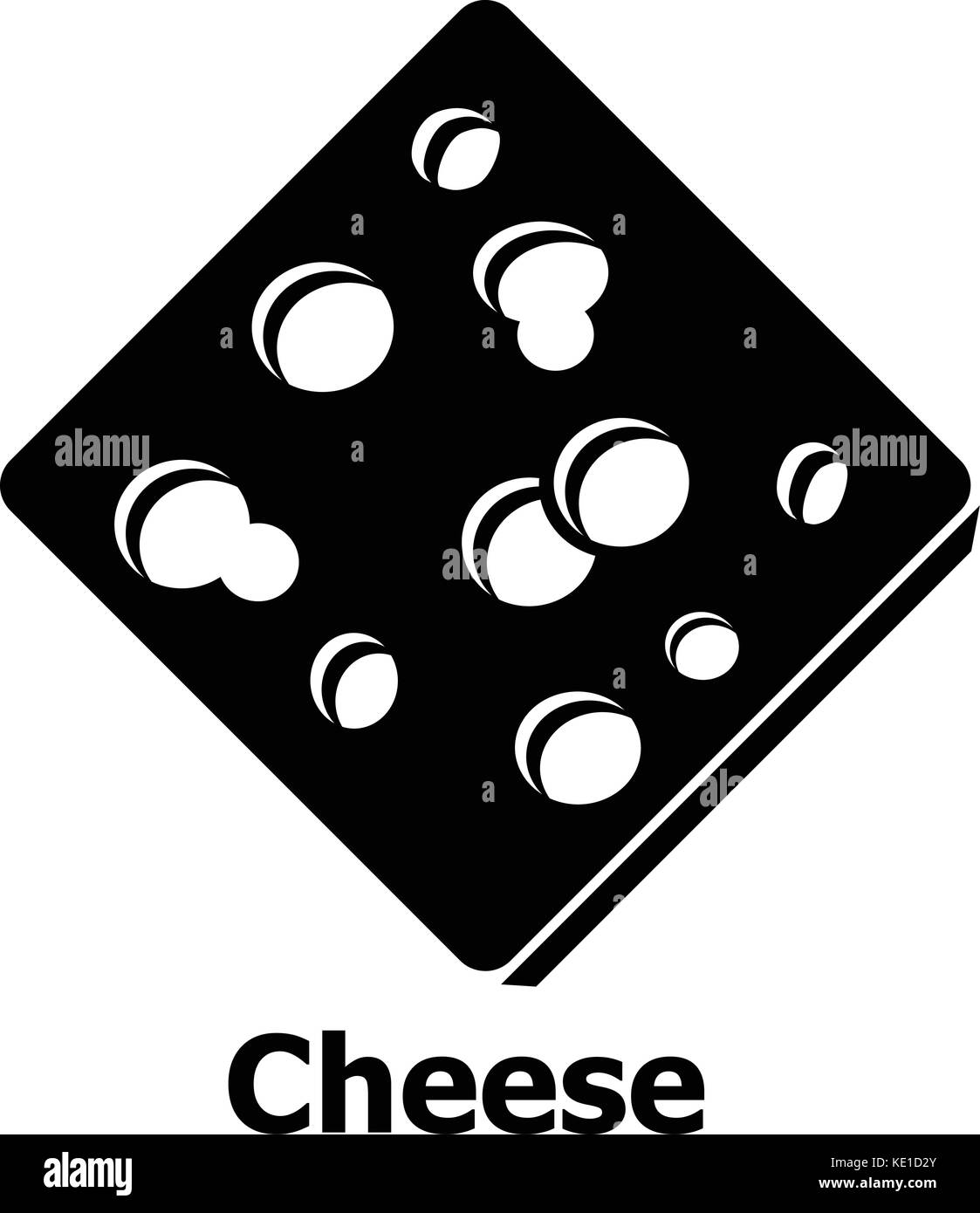 Cheese icon, simple black style Stock Vector