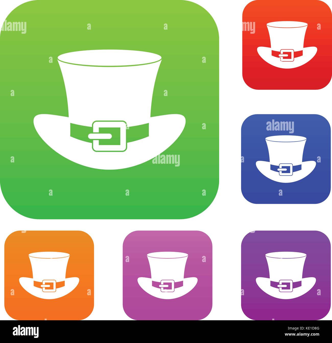 Top hat with buckle set color collection Stock Vector Image & Art Alamy