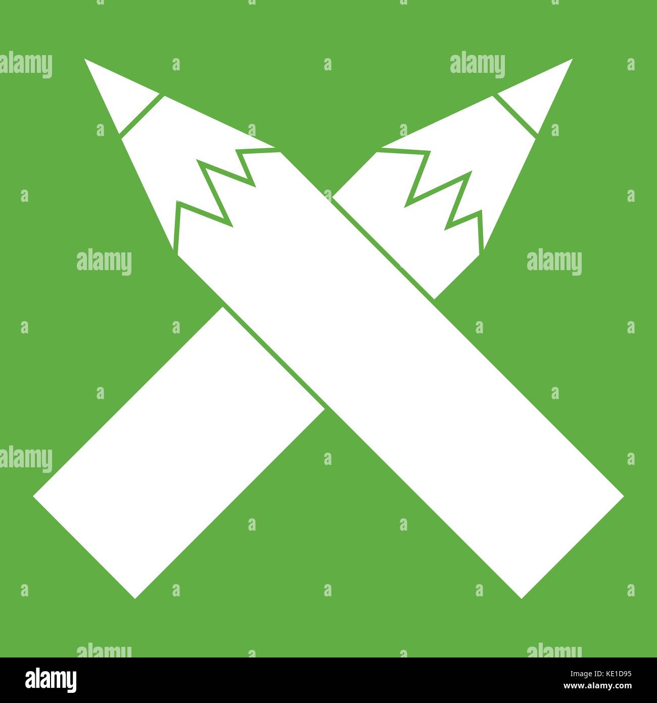 Two crossed pencils icon green Stock Vector Image & Art - Alamy