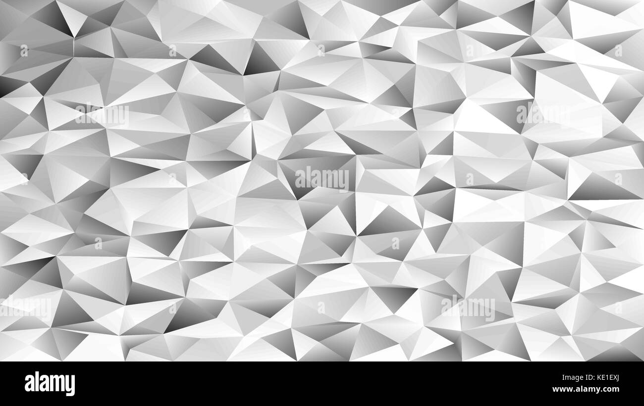 Geometric abstract chaotic triangle pattern background - mosaic vector design from grey triangles Stock Vector