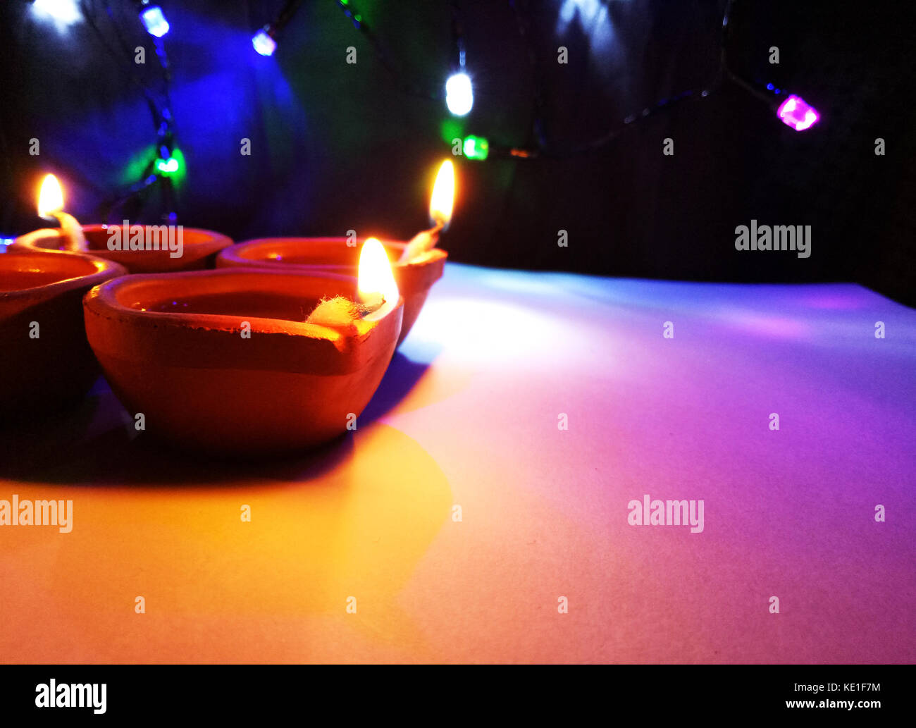 Diwali Festival Flame Light Stock Photo