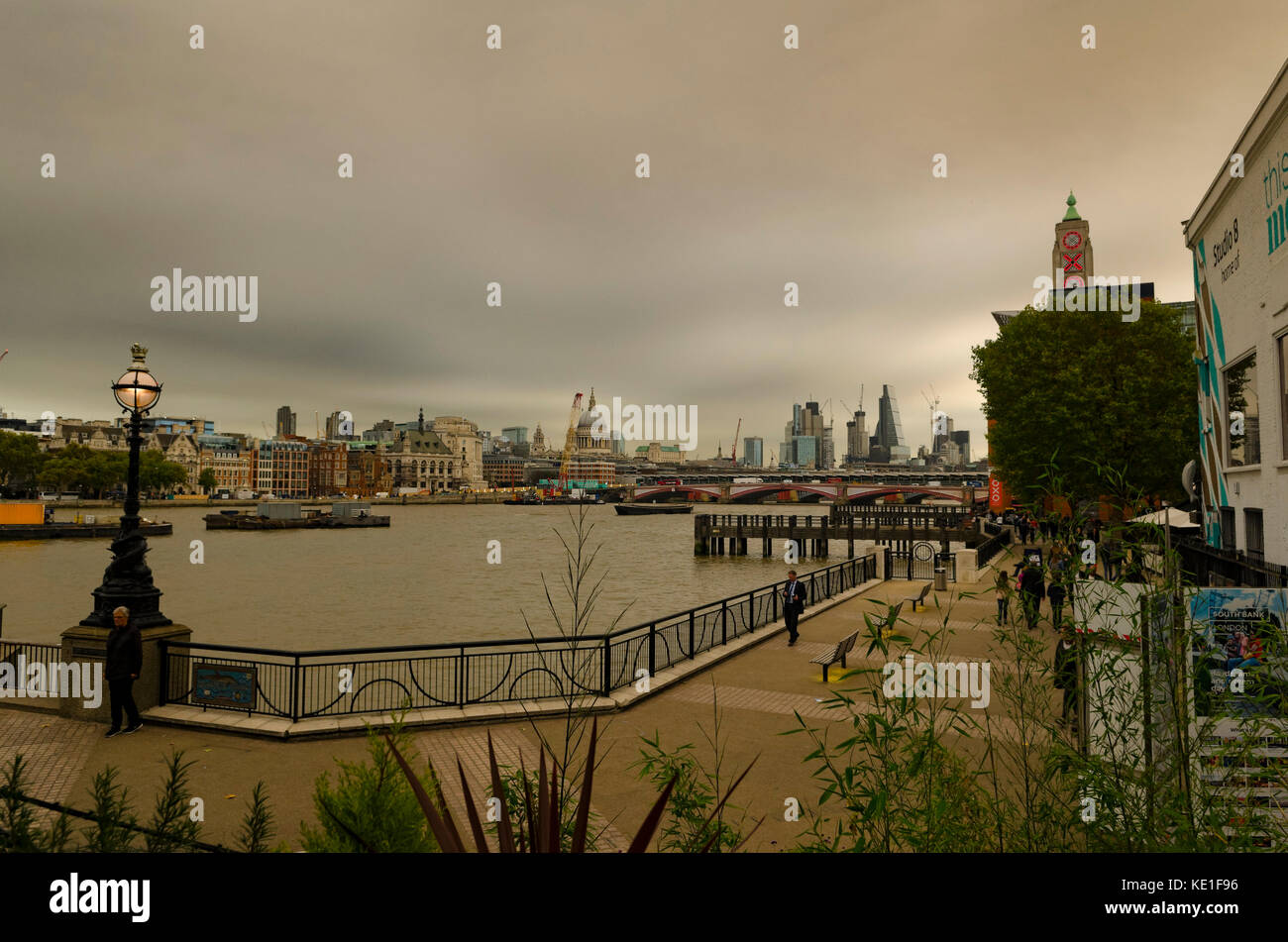 The City of London from the South side of the River Thames Stock Photo