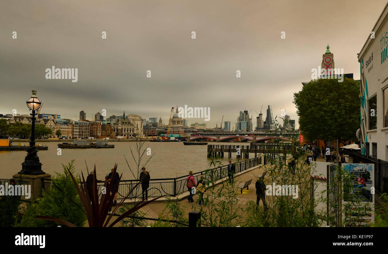 The City of London from the South side of the River Thames Stock Photo