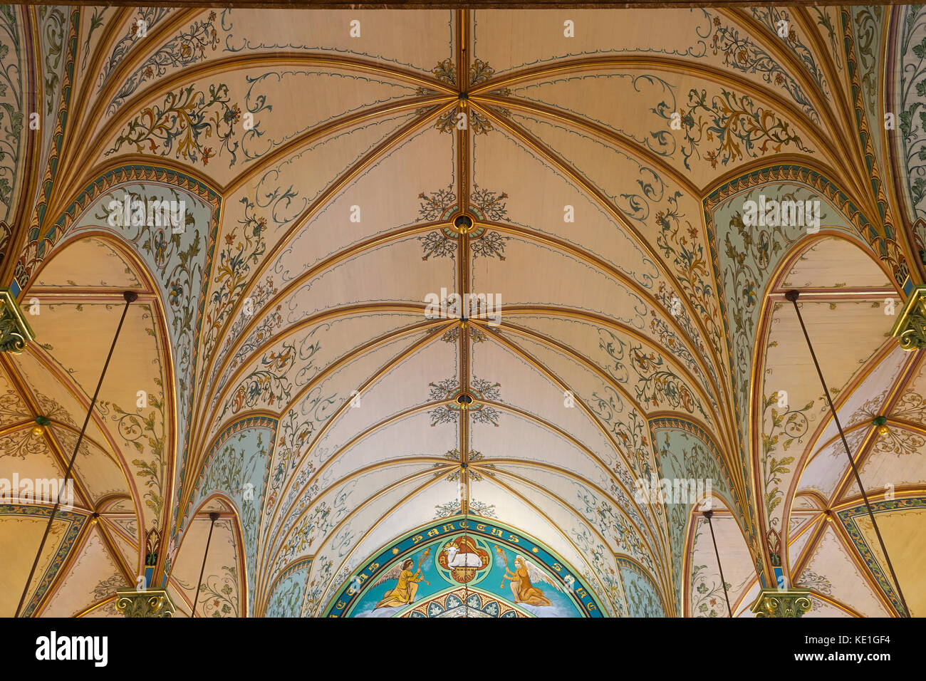 December 30, 2015 Schulenburg, Texas, USA ceiling of the Nativity of