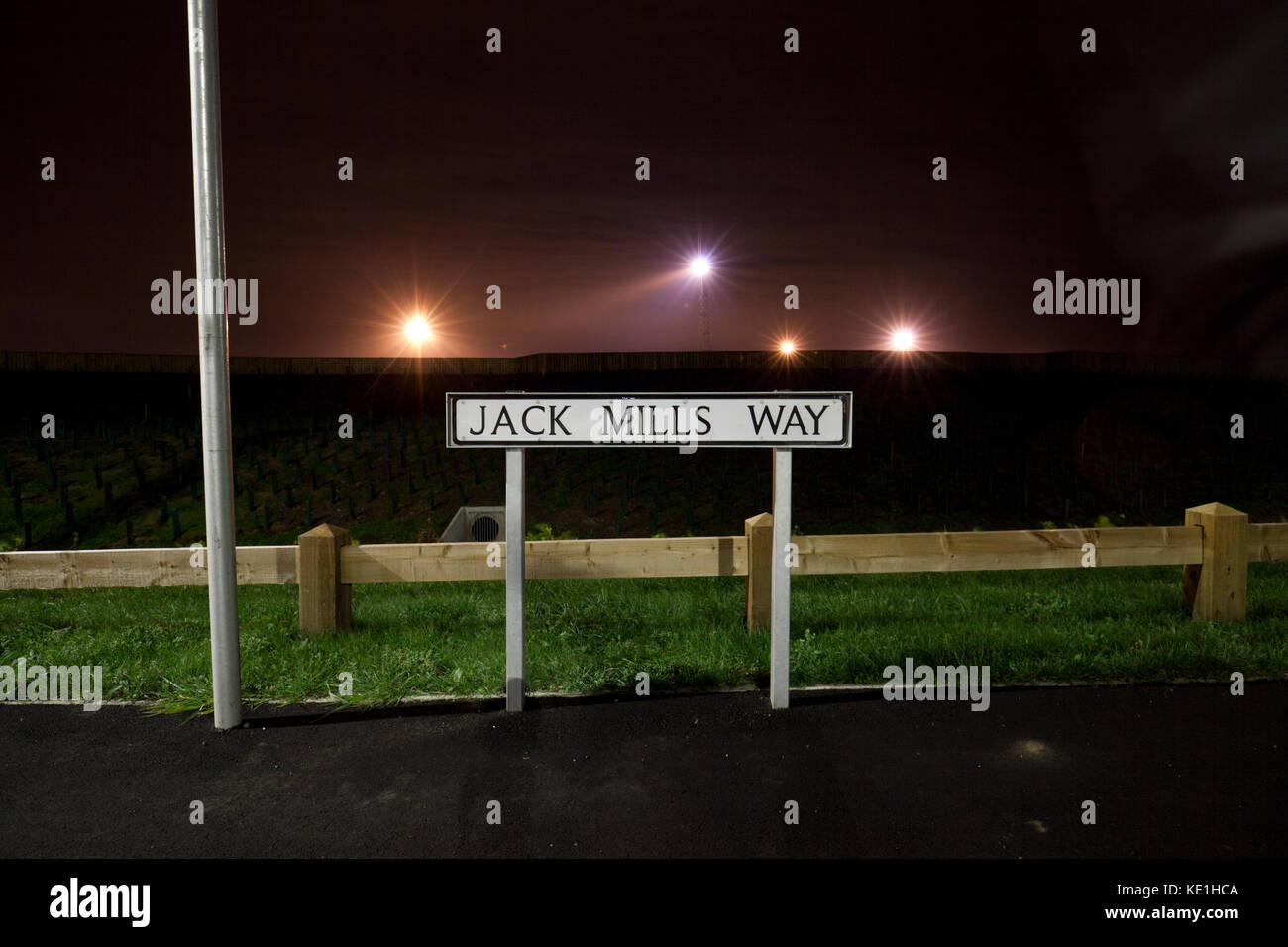 Crewe Basford hall, Cheshire, Jack Mills way, named after the man who