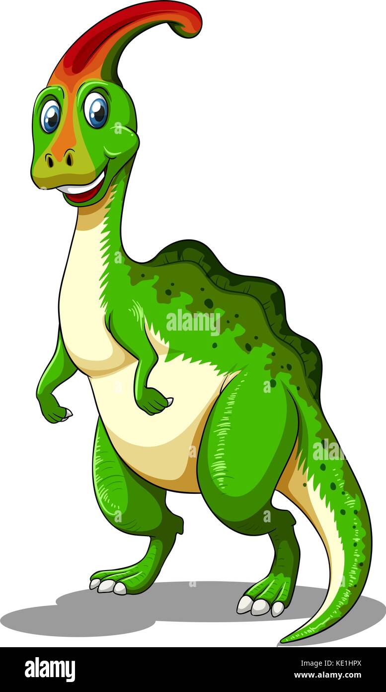 Green dinosaur looking happy illustration Stock Vector Image & Art - Alamy