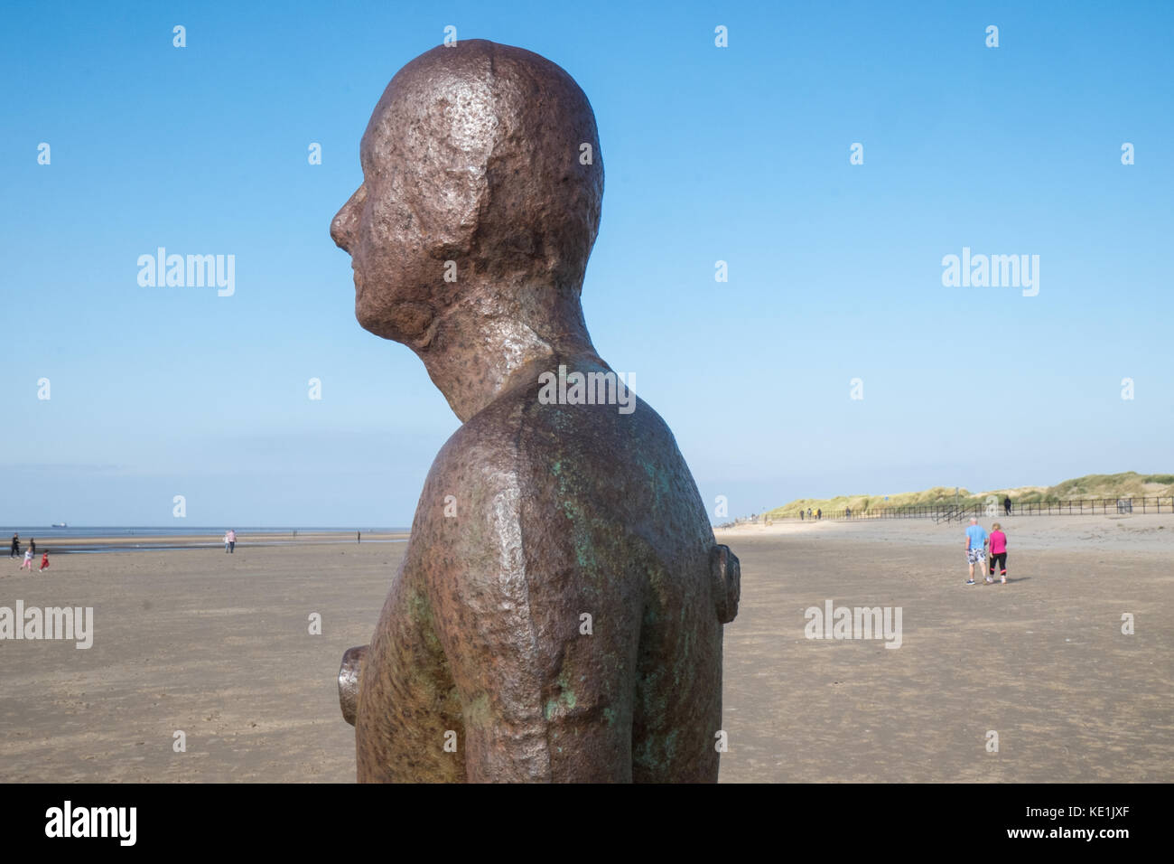 Anthony,Gormley,statues,iron,men,Another Place,art,installation,on