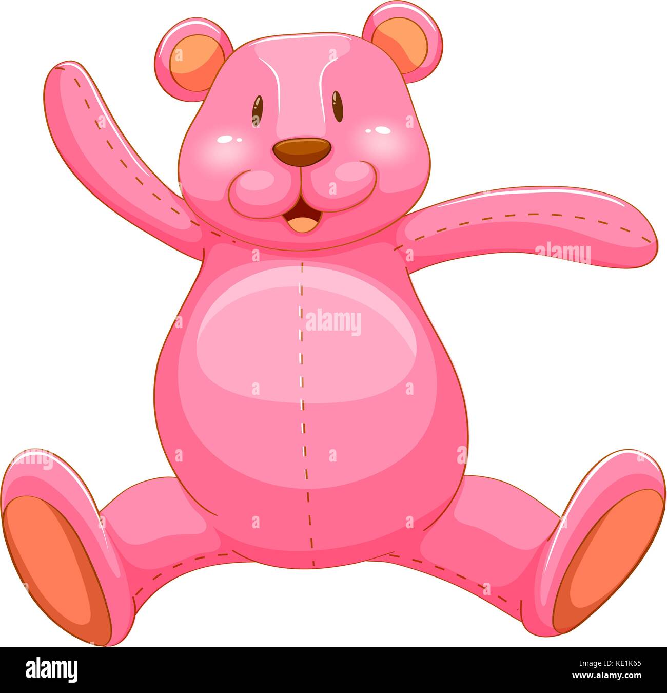 Pink teddy bear white background Stock Vector Images - Alamy
