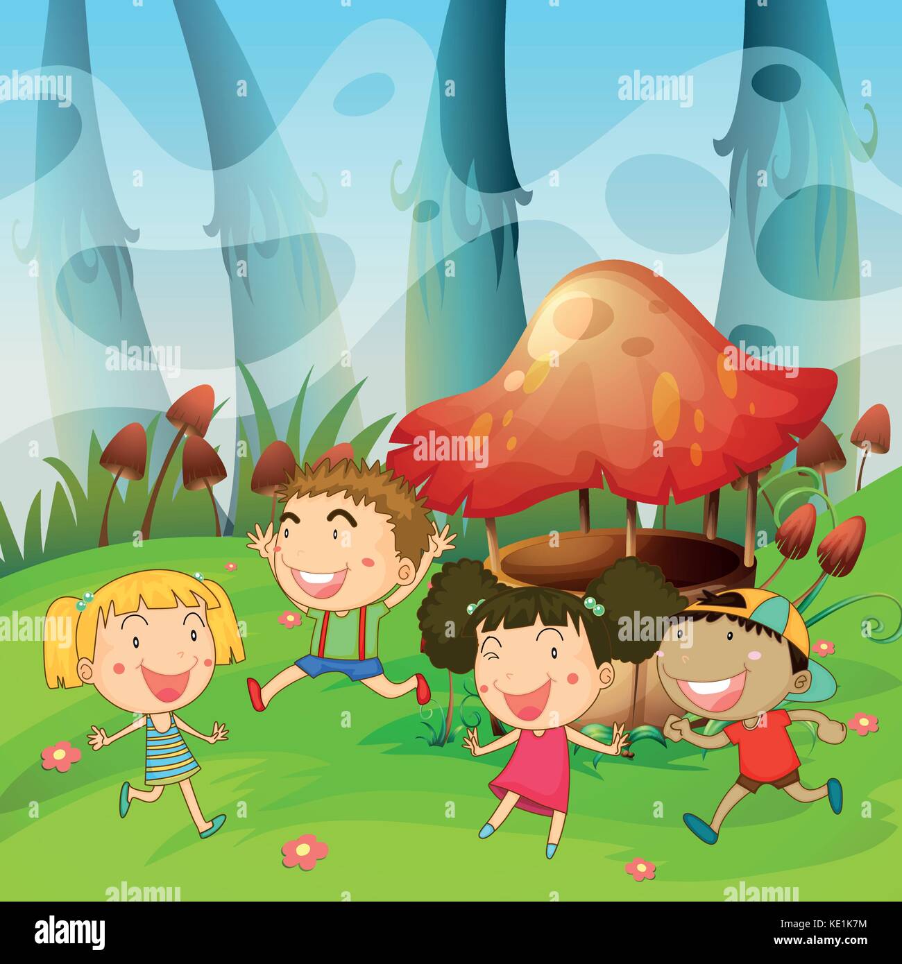 Children playing in the park illustration Stock Vector Image & Art - Alamy