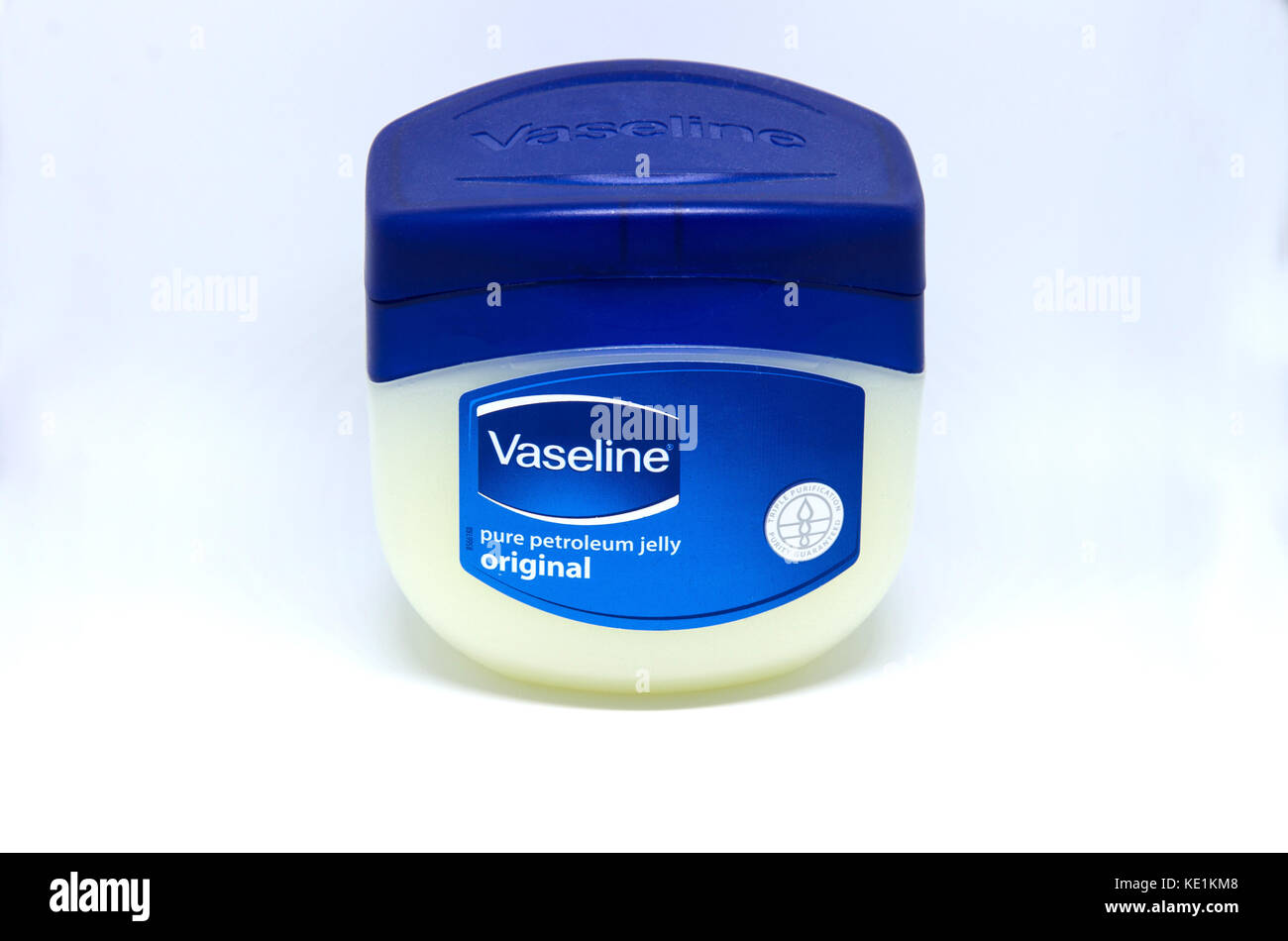 A tub of Vaseline petroleum jelly. Stock Photo