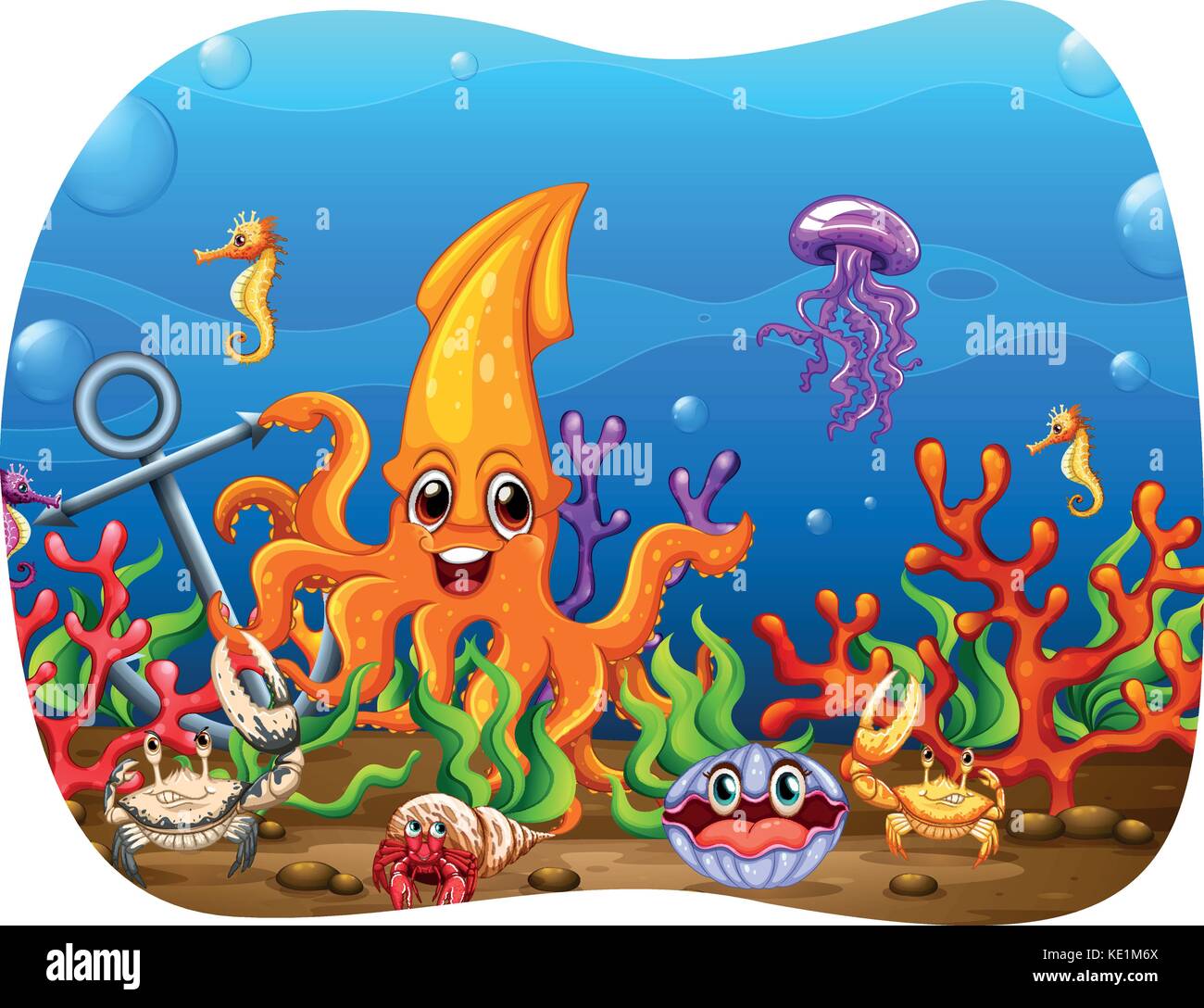 Sea animals under the water illustration Stock Vector Image & Art Alamy