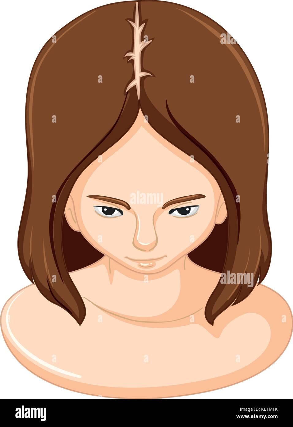 Woman and thinning hair illustration Stock Vector