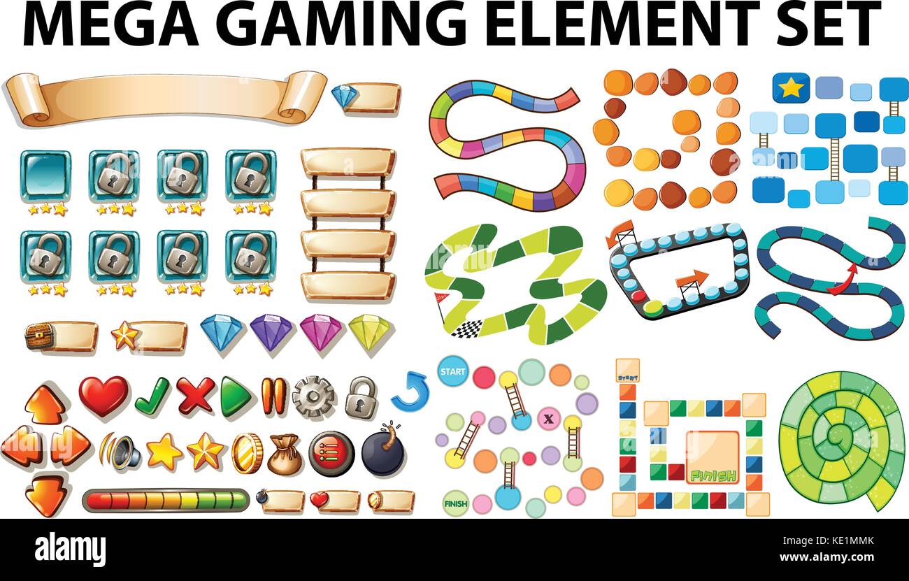 Game elements and template illustration Stock Vector Image & Art - Alamy
