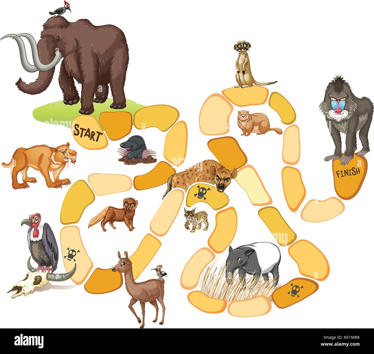 Game template with wild animals illustration Stock Vector Image &amp; Art ...