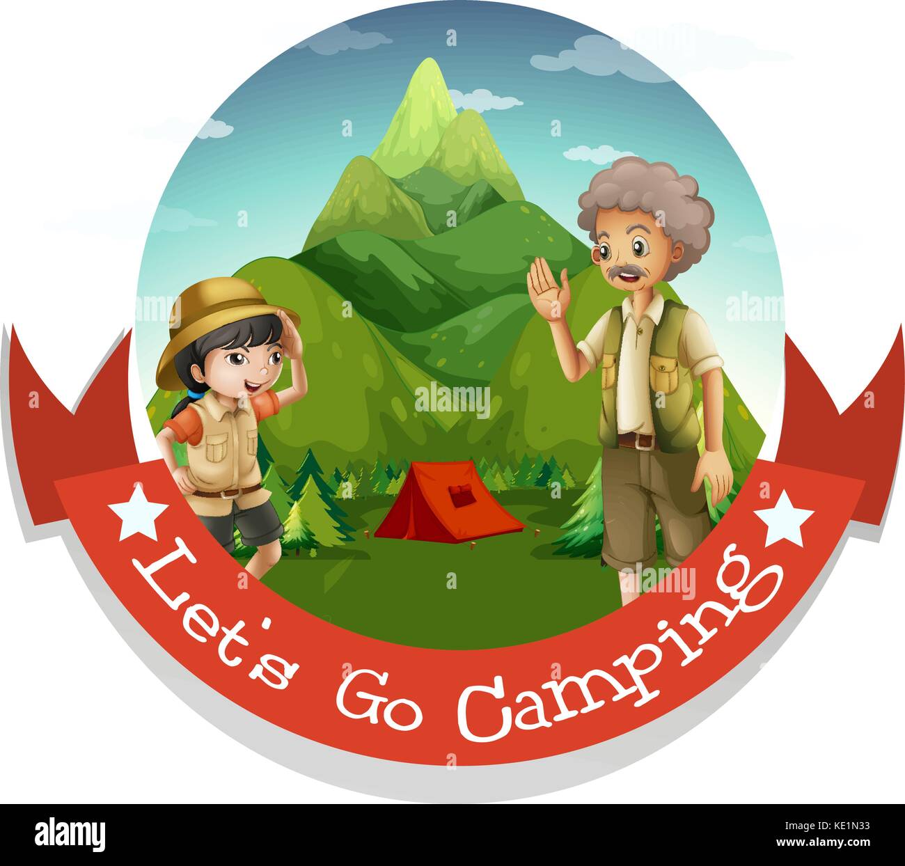 People camping out in the park illustration Stock Vector Image & Art ...