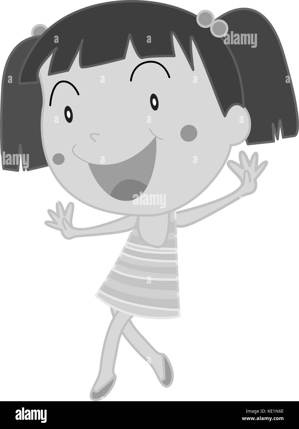 Little girl wearing skirt illustration Stock Vector Image & Art - Alamy