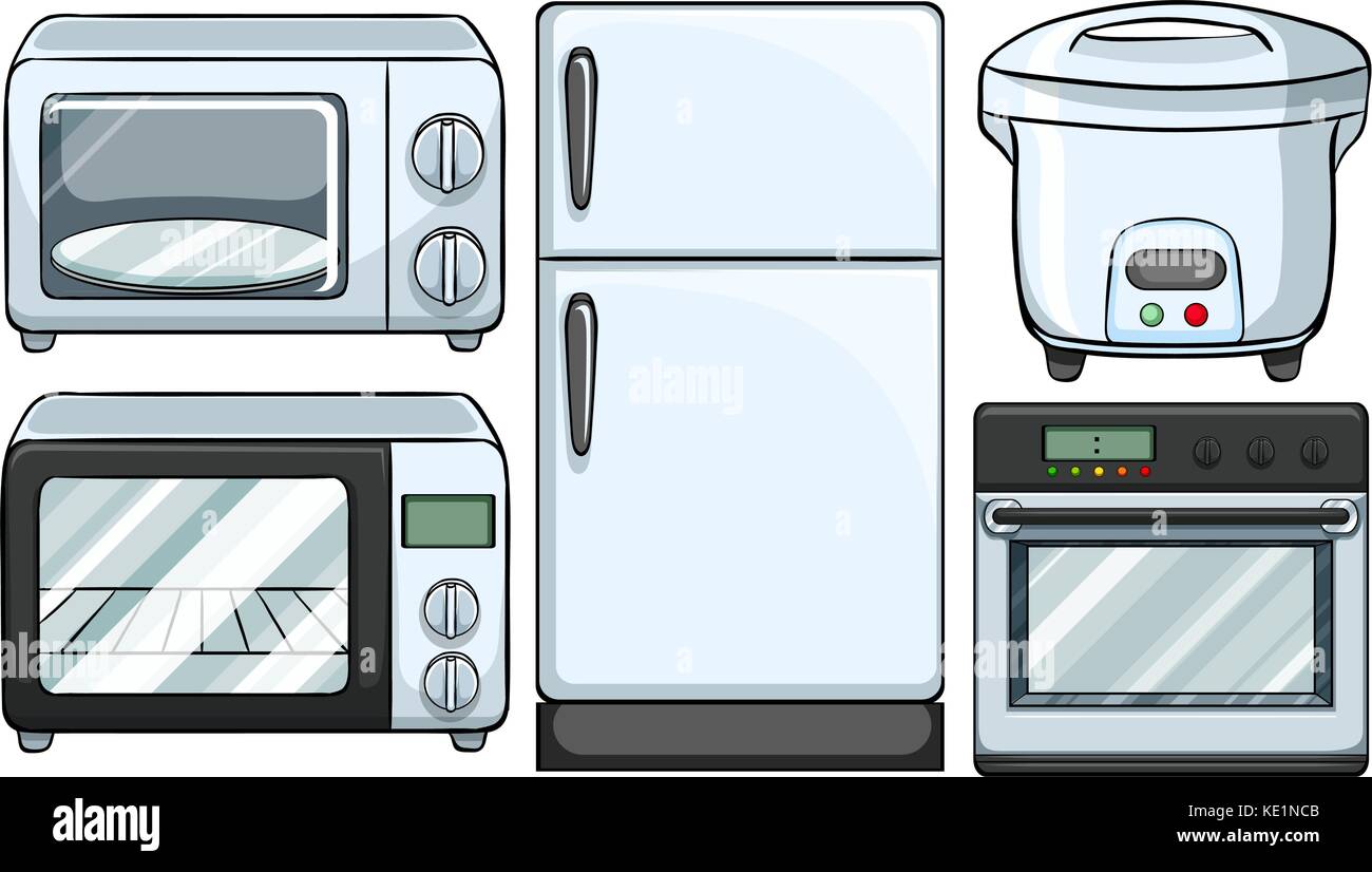Холодильник микроволновая печь иллюстрация