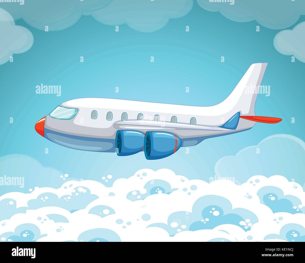 Airplane flying in the sky illustration Stock Vector Image & Art - Alamy
