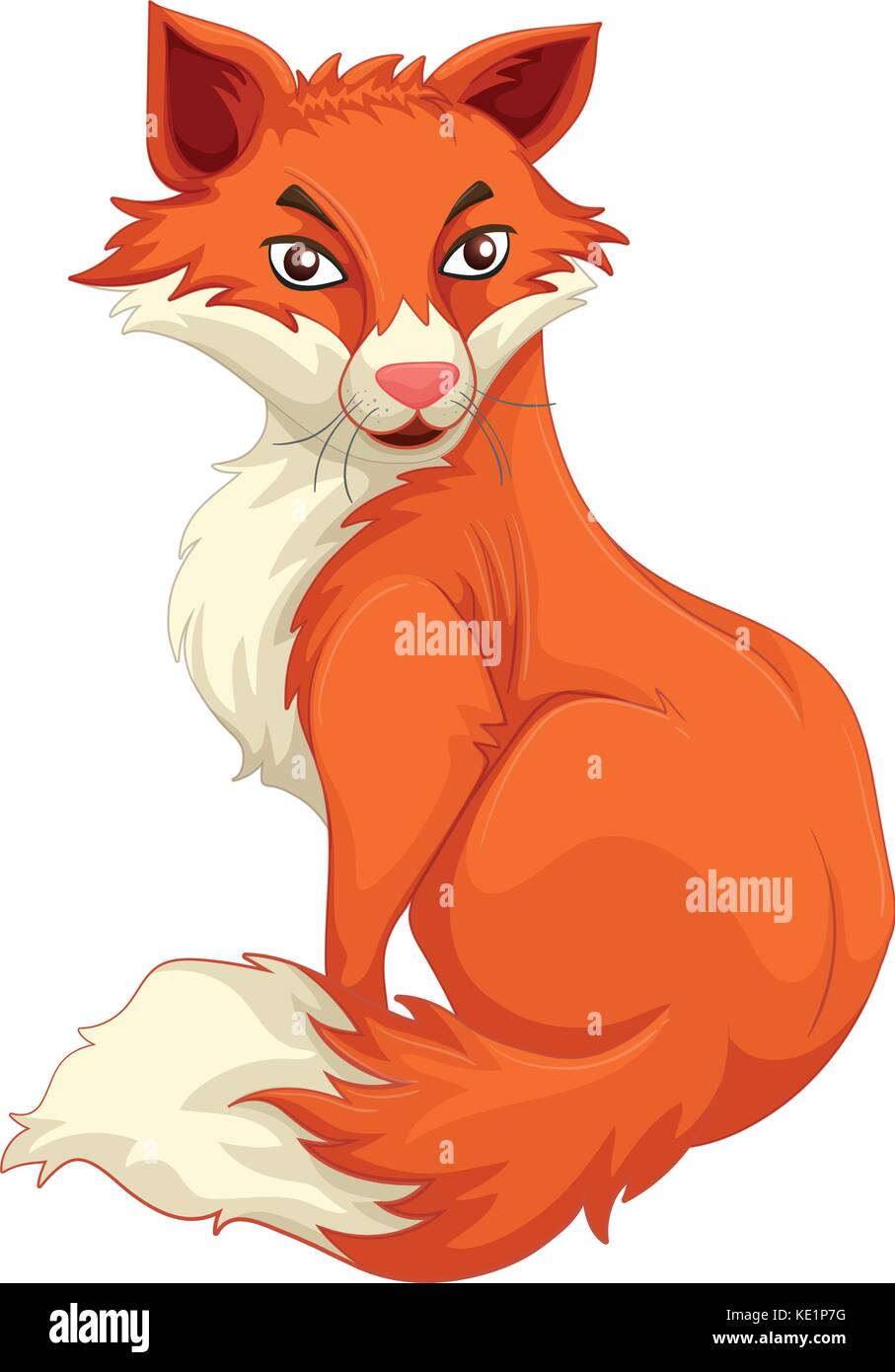 Red Fox Sitting Alone Illustration Stock Vector Image And Art Alamy