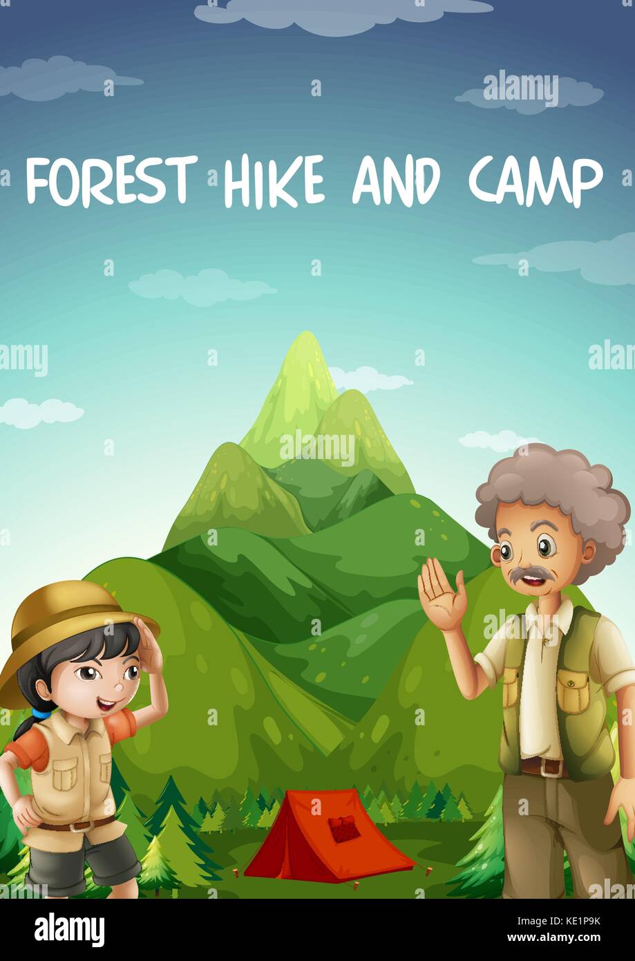 People camping out in the forest illustration Stock Vector Image & Art ...