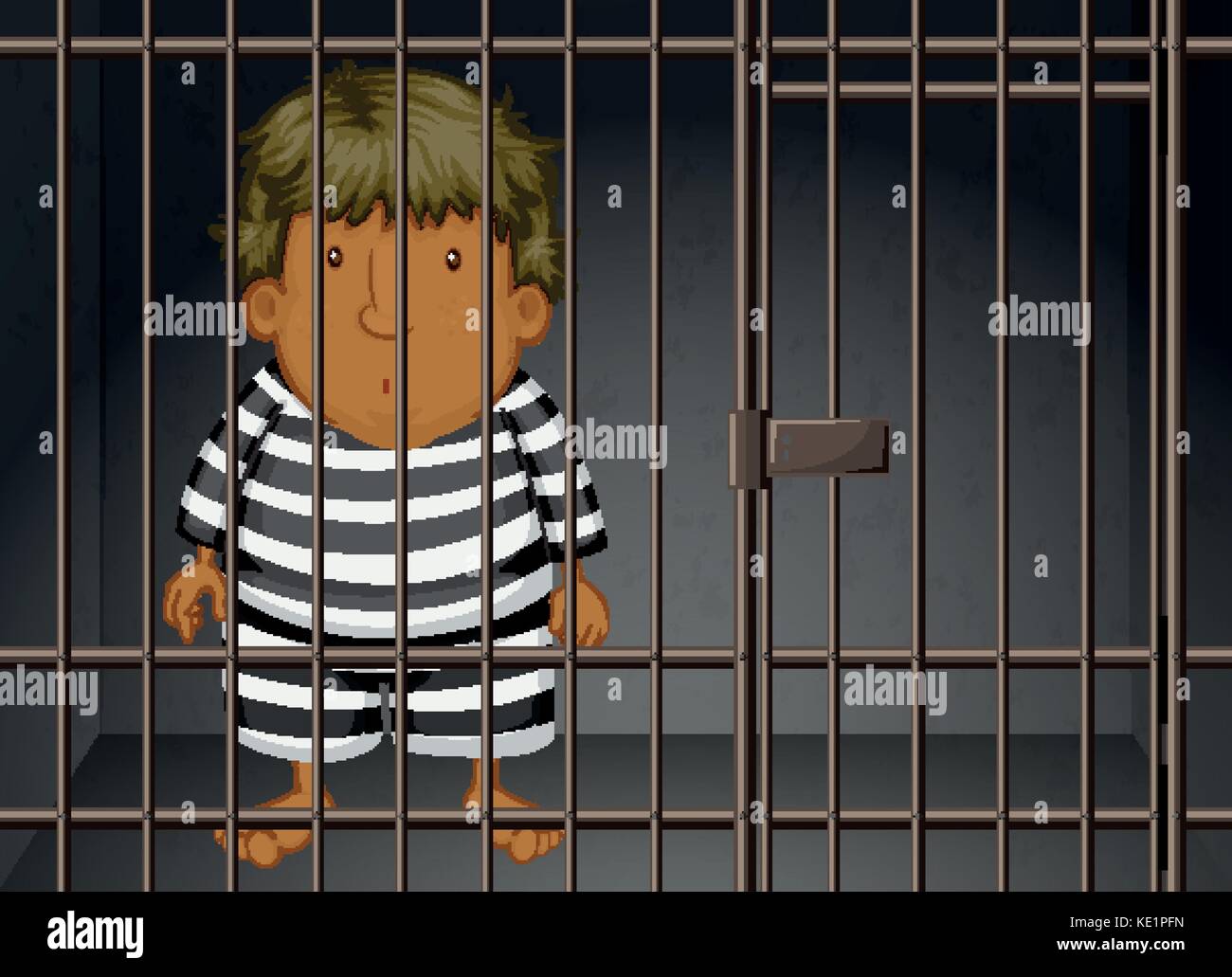 child in jail cartoon