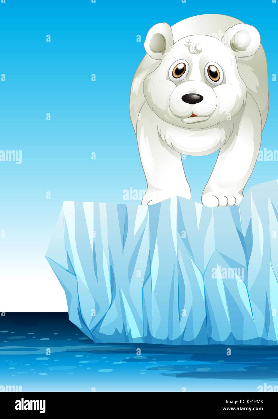 Polar bear standing on ice illustration Stock Vector Image & Art - Alamy