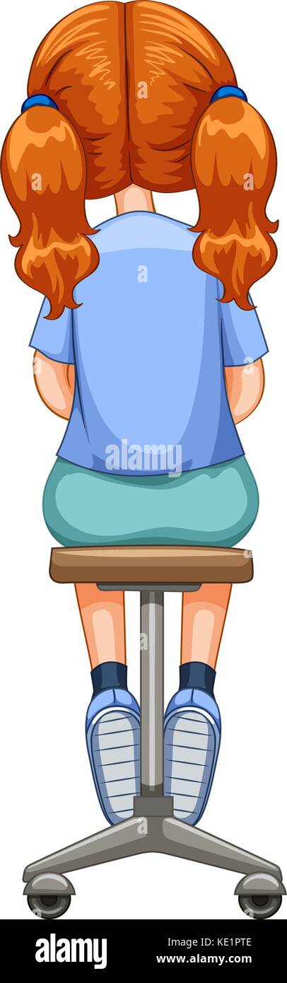 Girl sitting stool back hi-res stock photography and images - Alamy