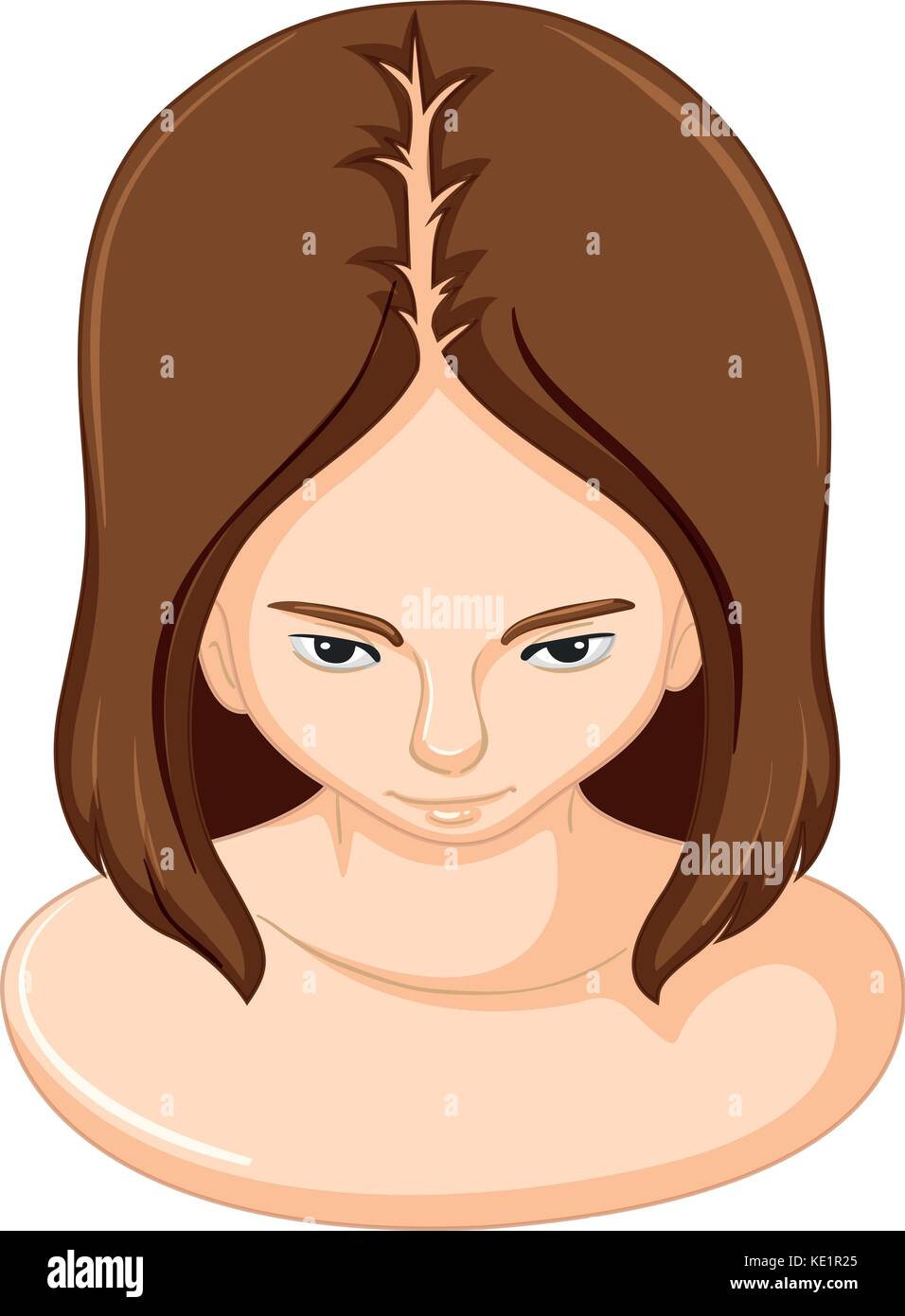 Woman and hair lossing illustration Stock Vector