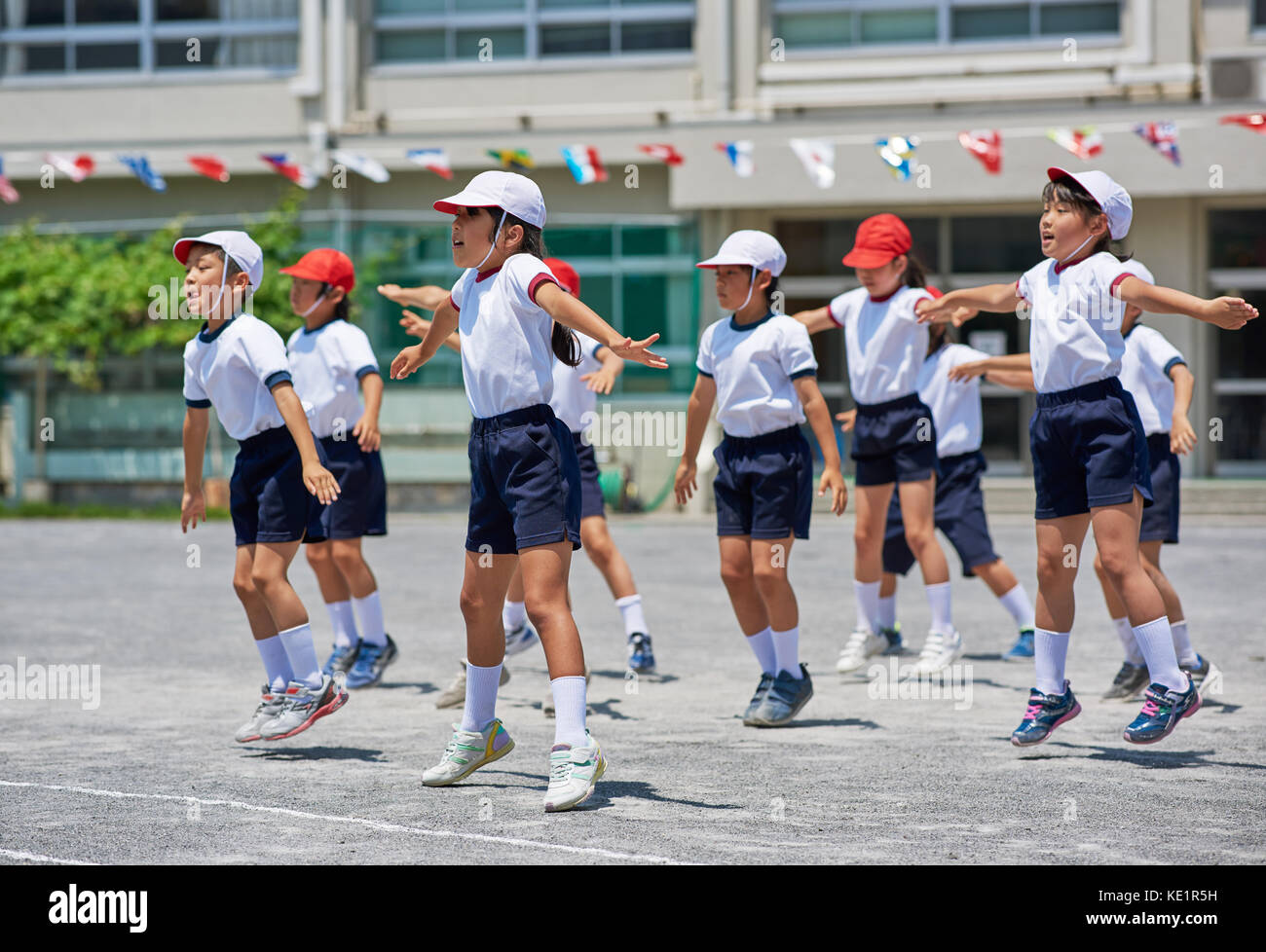 Japanese kids during school sports day Stock Photo Alamy