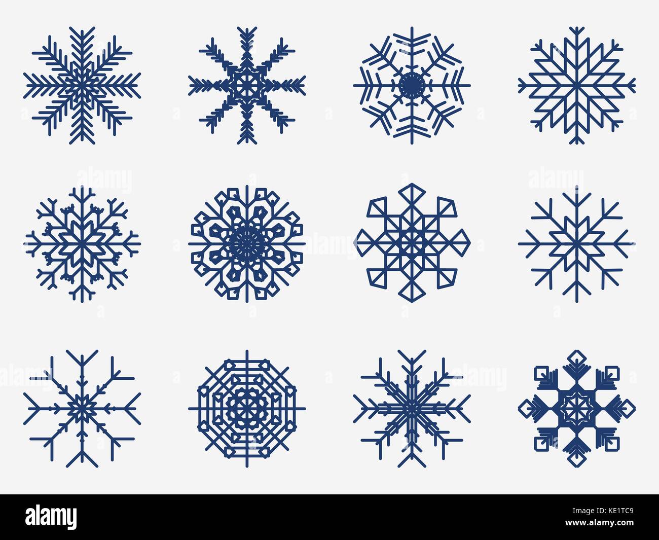 Snowflakes set icon isolated on white background. Vector illustration ...