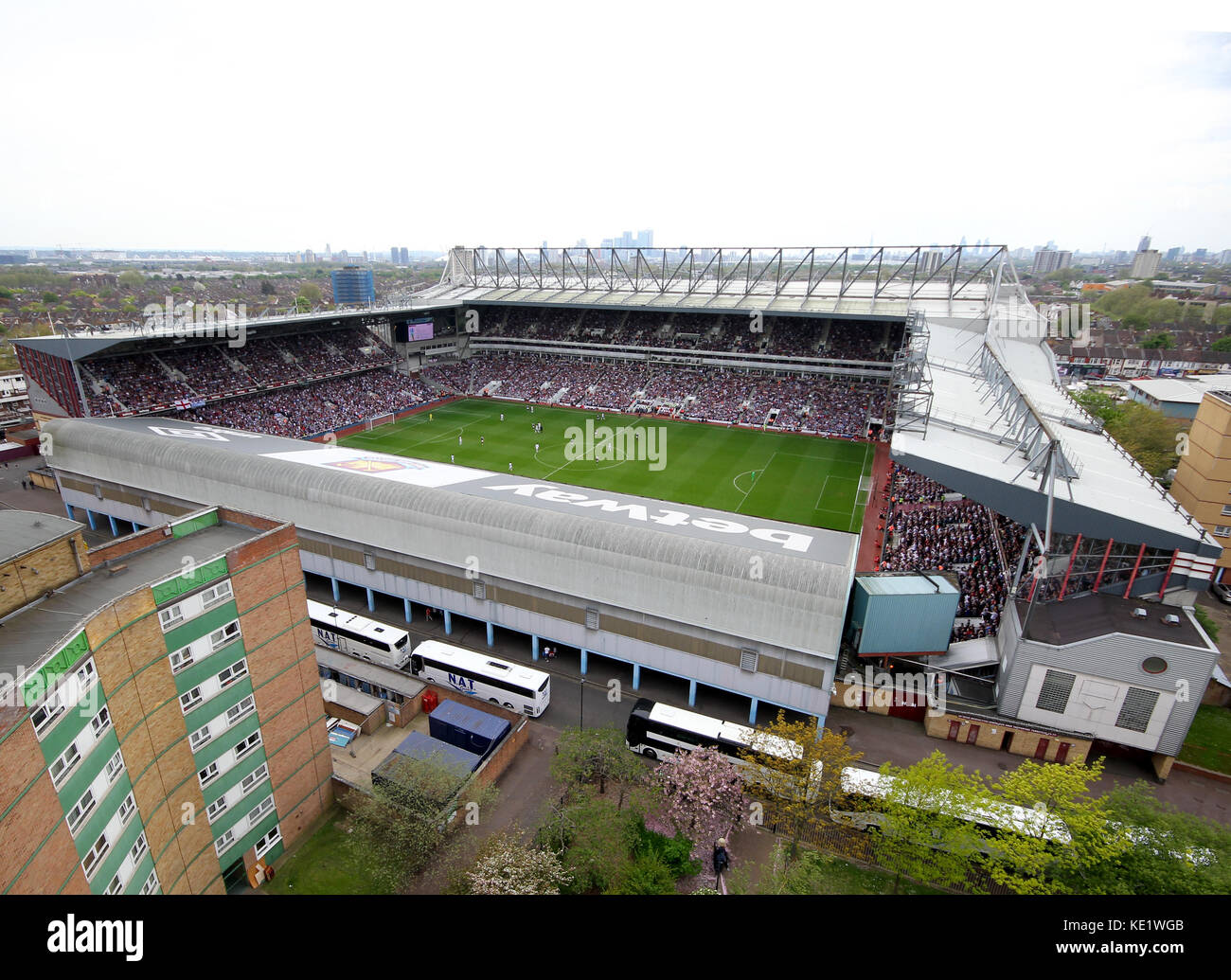 7 May 2016.  General views of the Boleyn Ground, Upton Park, home of West Ham United Football Club during the final Saturday home game v Swansea City. Stock Photo