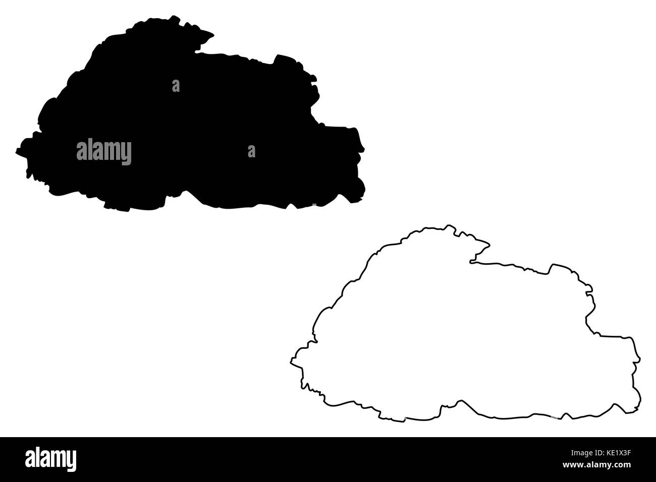 Bhutan map vector illustration, scribble sketch Bhutan Stock Vector